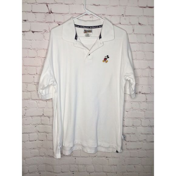Vintage Walt Disney World Polo Shirt Mens Medium M Embroidered Mickey Mouse Logo - Picture 2 of 6
